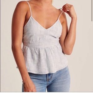 A&F white tie-back strap summer top size small